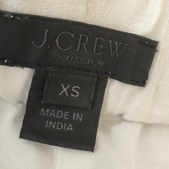 J Crew Collection White linen shorts with black embroidery and tassels Size XS - Picture 6 of 10